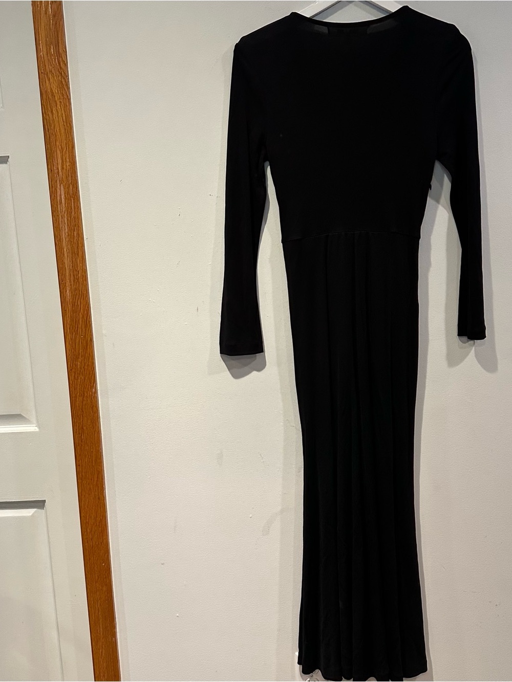 Diane von Furstenberg Timmy Matte Black  long Sleeve V-Neck Midi Dress - Picture 6 of 10